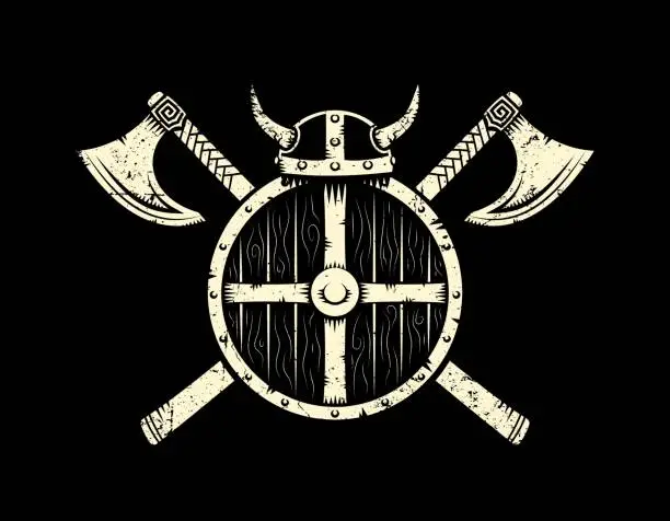 Vector illustration of Viking warrior emblem