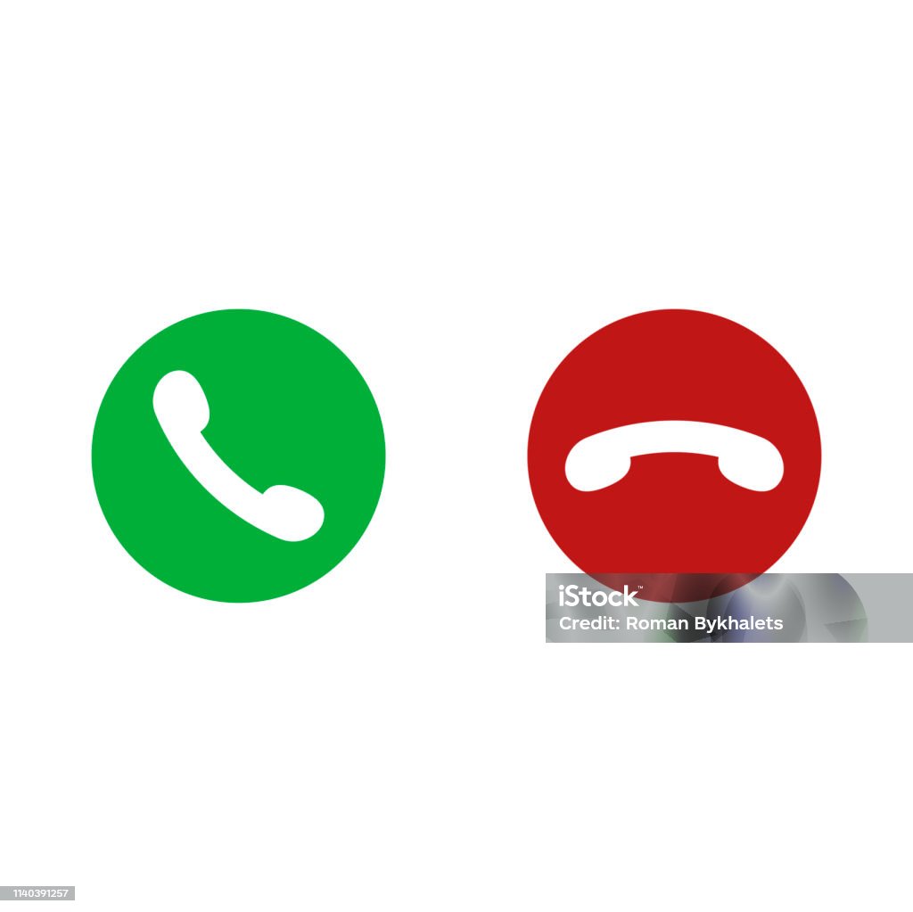 Vector gren and red phone buttons isolated on white background. For design telefon website or mobile. Vector gren and red phone buttons isolated on white background. For design telefon website or mobile. EPS 10 Icon Symbol stock vector
