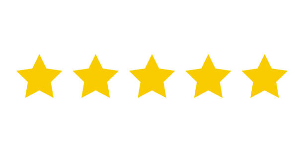 Five yellow stars customer product rating. Icon fow web applications and websites. Five yellow stars customer product rating. Icon fow web applications and websites. EPS 10 architecture or architectural feature or building exterior not blueprints not plans not tools not icon stock illustrations