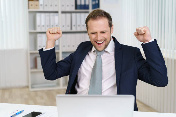 istock Businessman celebrating success 1140394621