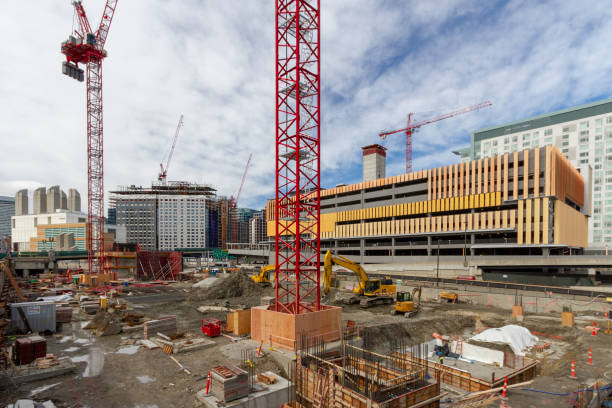 istock Urban skyline with skyscrapers being constructed 1140395471