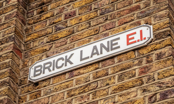 타워 햄릿, 이스트 런던에서 벽돌 레인에 대 한 기호입니다. - london england sign street street name sign 뉴스 사진 이미지
