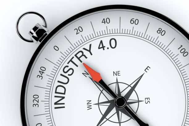 istock Compass Arrow Pointing to Industry 4.0 1140405280