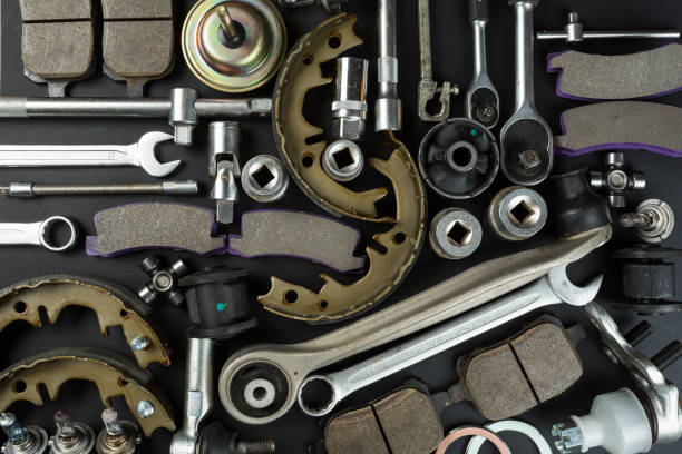istock Various Car parts on dark background 1140407843