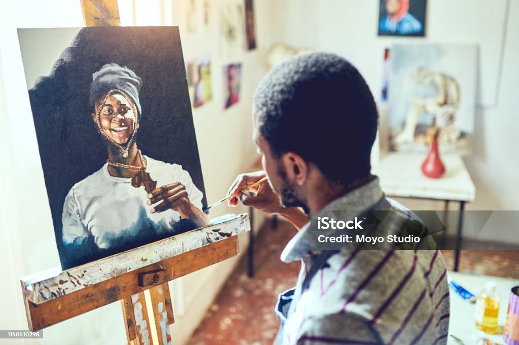 La pintura es poesía visual - Foto de stock de Afrodescendiente libre de derechos
