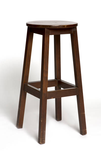 istock brown wooden stool on the white background 1140410856
