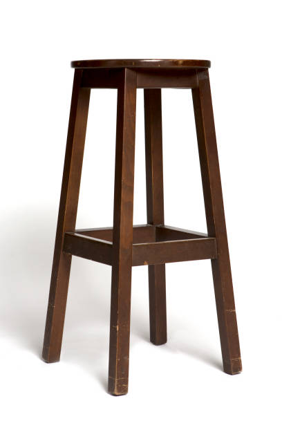 istock brown wooden stool on the white background 1140410858