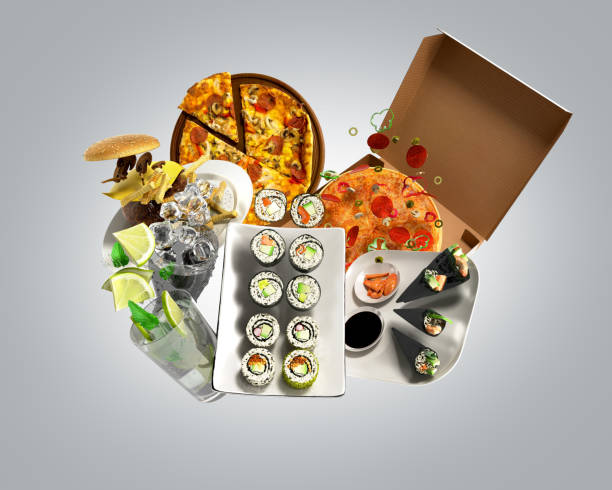 istock concept of product categories food on grey background 1140415542