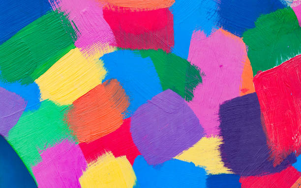 istock Multicolor abstract strokes with oil paint. 1140419436