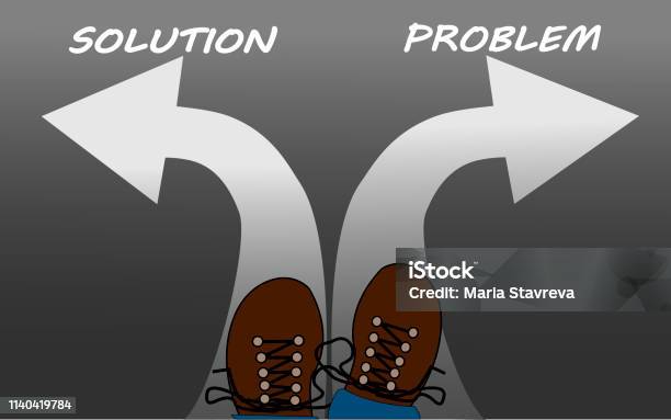 Two Arrows With Solution And Problemvector Stock Illustration - Download Image Now - Accuracy, Achievement, Adult