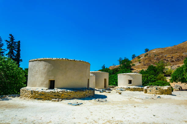 istock Reconstructed neolithic dwellings at Choirokoitia, Cyprus 1140420491