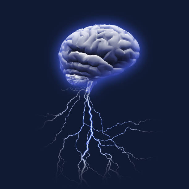 뇌 폭풍 - lightning nerve cell electricity energy 뉴스 사진 이미지