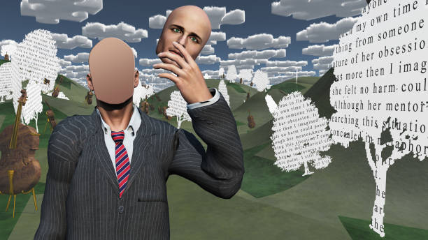 istock Man showing blank in landscape with text paper trees 1140422695