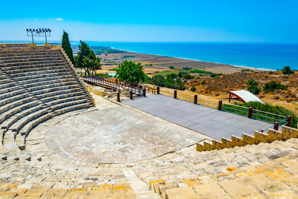 Roman theatre in the ancient Kourion site on Cyprus Roman theatre in the ancient Kourion site on Cyprus kourion stock pictures, royalty-free photos & images