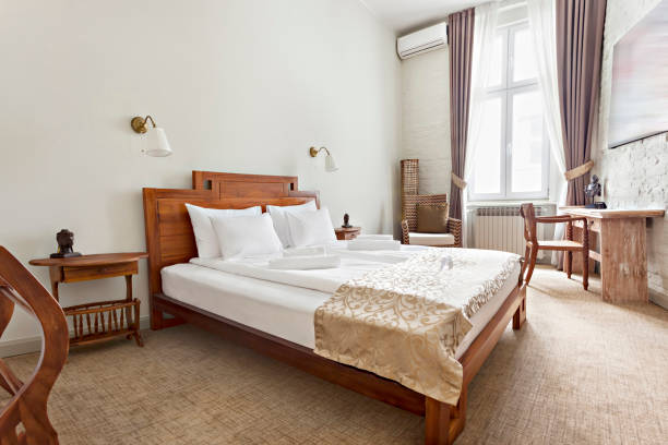 istock Luxurious modern bedroom interior with twin bed 1140425418