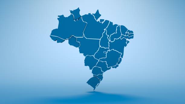 ブラジルのマップ - brazil map rio de janeiro sao paulo ストックフォトと画像