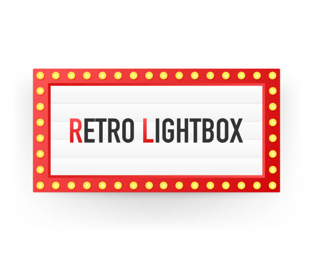 Retro lightbox billboard vintage frame. Lightbox with customizable design. Classic banner for your projects or advertising. Retro lightbox billboard vintage frame. Lightbox with customizable design. Classic banner for your projects or advertising. Vector stock illustration. lightbox illustrations stock illustrations