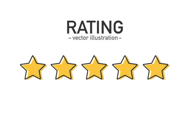 ilustrações de stock, clip art, desenhos animados e ícones de customer service. star rating. feedback concept. evaluation system. positive review. web template. vector illustration. - five stars