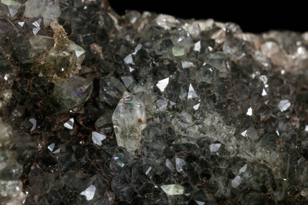 istock Macro stone mineral smoky quartz on a black background 1140439728