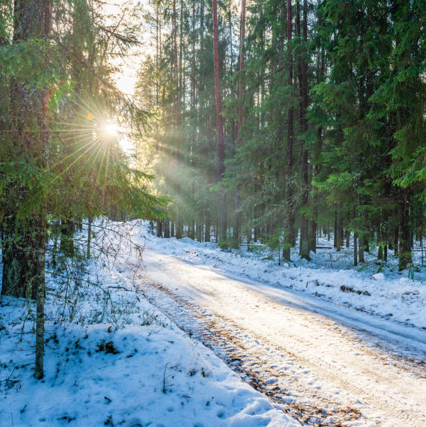 istock snowy winter road covered in ice and snow 1140440024