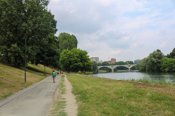 istock Po river during a cloudy day, Turin Italy. 1140443841