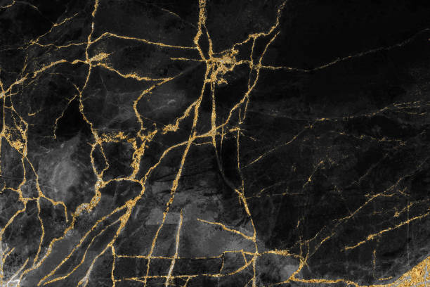 istock Black marble texture with gold pattern background design for cover book or brochure, poster or realistic business and design artwork. 1140446499