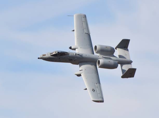 Air Force A-10 Warthog/Thunderbolt II Yuma, USA - March 9, 2018: An Air Force A-10 Warthog/Thunderbolt II flying a sortie at MCAS Yuma. This A-10 attack jet belongs to Davis-Monthan Air Force Base. a10 warthog stock pictures, royalty-free photos & images