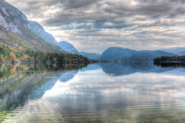 istock The Bohinj Lake between Ukanc and Rikcev 1140451314