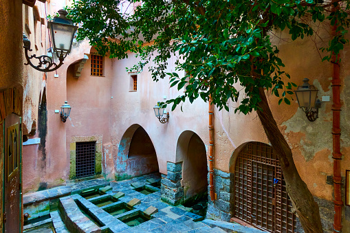 Medieval wash house in Cefalu in Sicily, Italy