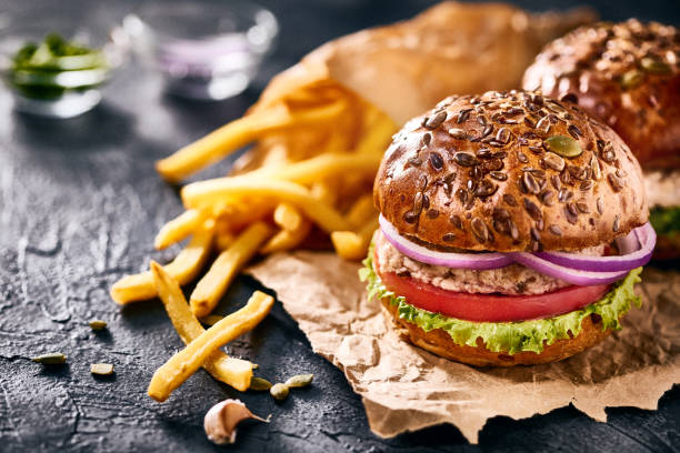 istock Tasty homemade burger with chicken 1140453707