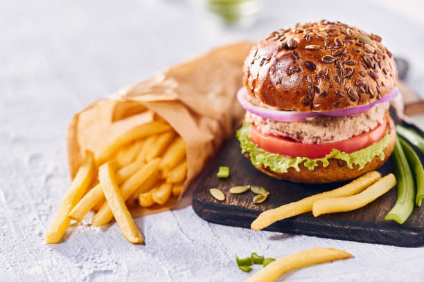istock Tasty homemade burger with chicken 1140453725