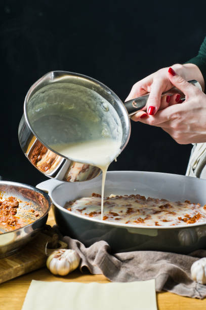 istock The chef cooking homemade lasagna. Side view, space for text. 1140459131
