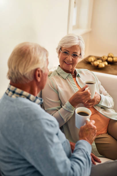 istock Senior couple at home enjoying time together 1140466344