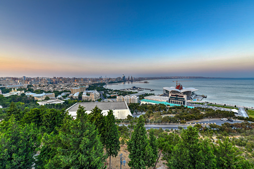 Panoramic view of the Caspian Waterfront Mall in Baku, Azerbaijan.