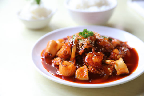 istock Seafood with korean sauce with rice 1140490350