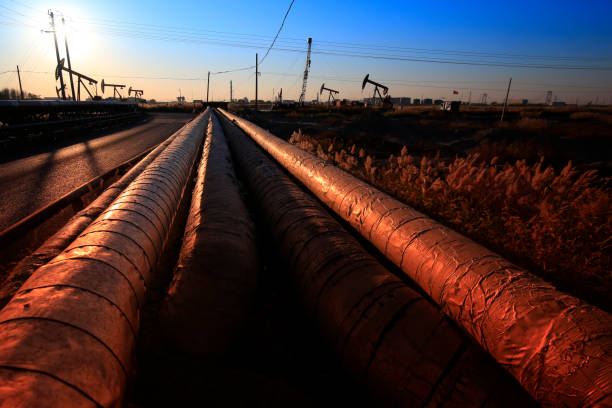istock Oil pipeline, industrial equipment 1140490483