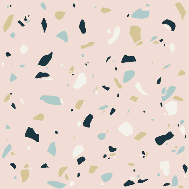 ilustrações de stock, clip art, desenhos animados e ícones de millennial pink modern terrazzo stone seamless pattern - stone granite tile seamless
