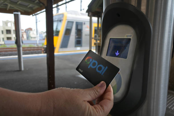 Opal Card User Sydney New South Wales Australia Sydney, Australia - February 21 2019:Opal Card User. Opal is a contact less smart card ticketing system for public transport services in the greater Sydney area of New South Wales, Australia. opal photos stock pictures, royalty-free photos & images
