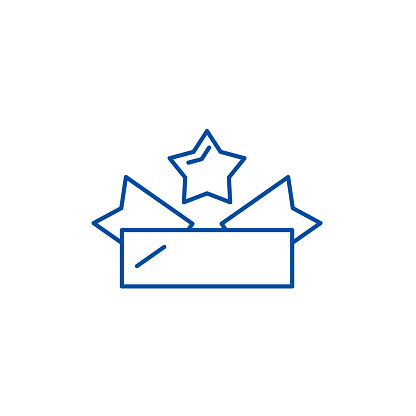Emblem line concept icon. Emblem flat  vector website sign, outline symbol, illustration.
