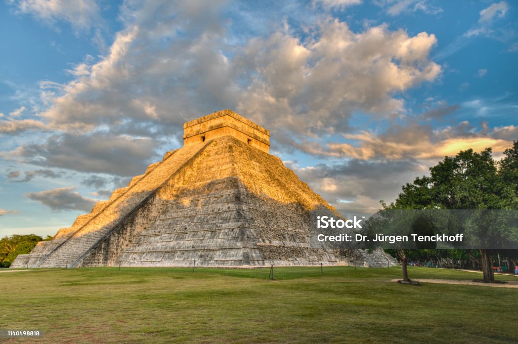 The Kukulcán Pyramid Impressions from Chichen Itza, Mexico Built Structure Stock Photo