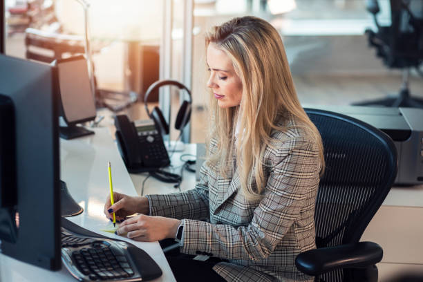 istock Business woman working at the office 1140500454