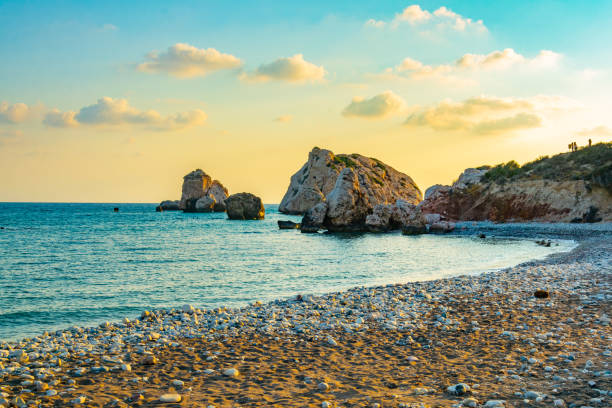 istock Sunset view over Petra tou Romiou alas Aphordite's rock on Cyprus 1140502811