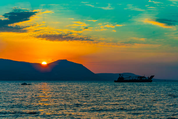 Sunset over Poli beach on Cyprus