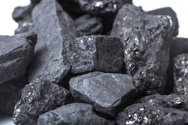 istock Natural wood charcoal Isolated on white 1140513630