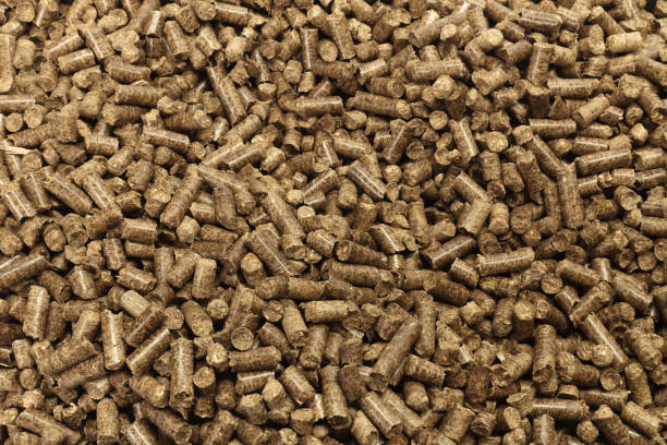 istock Wood pellets in the background. 1140513726