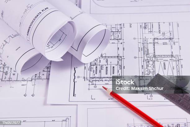 Engineering Visual Document Documents For The Project Engineering Work Stock Photo - Download Image ...