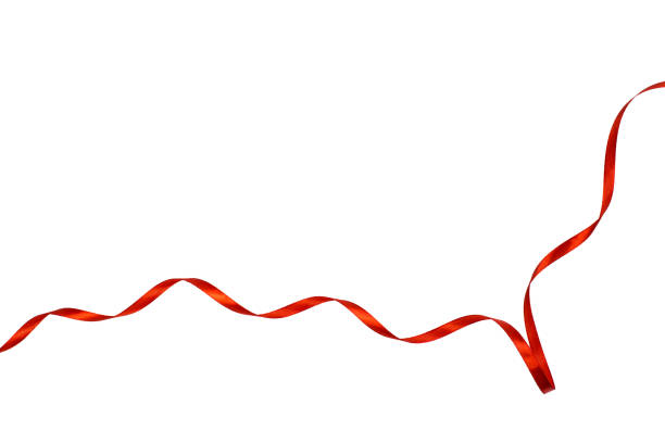 istock Red satin ribbon isolated on white backgroung 1140518632