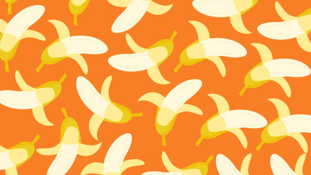 ilustrações, clipart, desenhos animados e ícones de fundo abstrato da banana - banana peeled banana peel white background