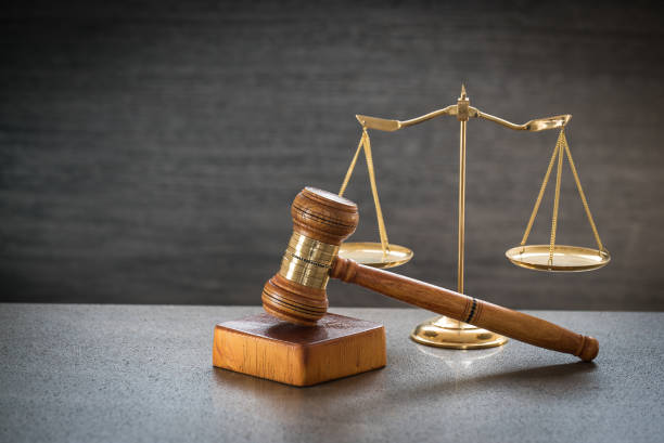 istock Law and Justice Concept Image, Grey stone background 1140520747