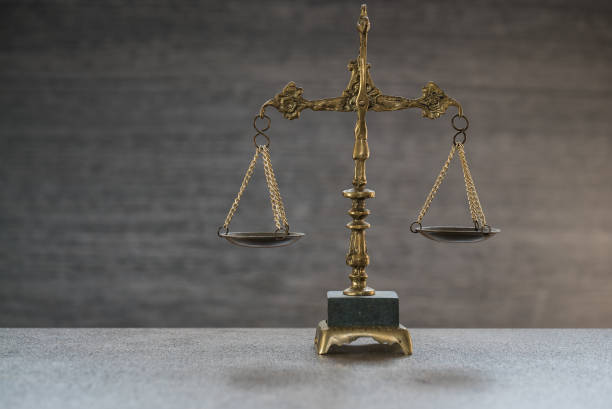 istock Law and Justice Concept Image, Grey stone background 1140521653